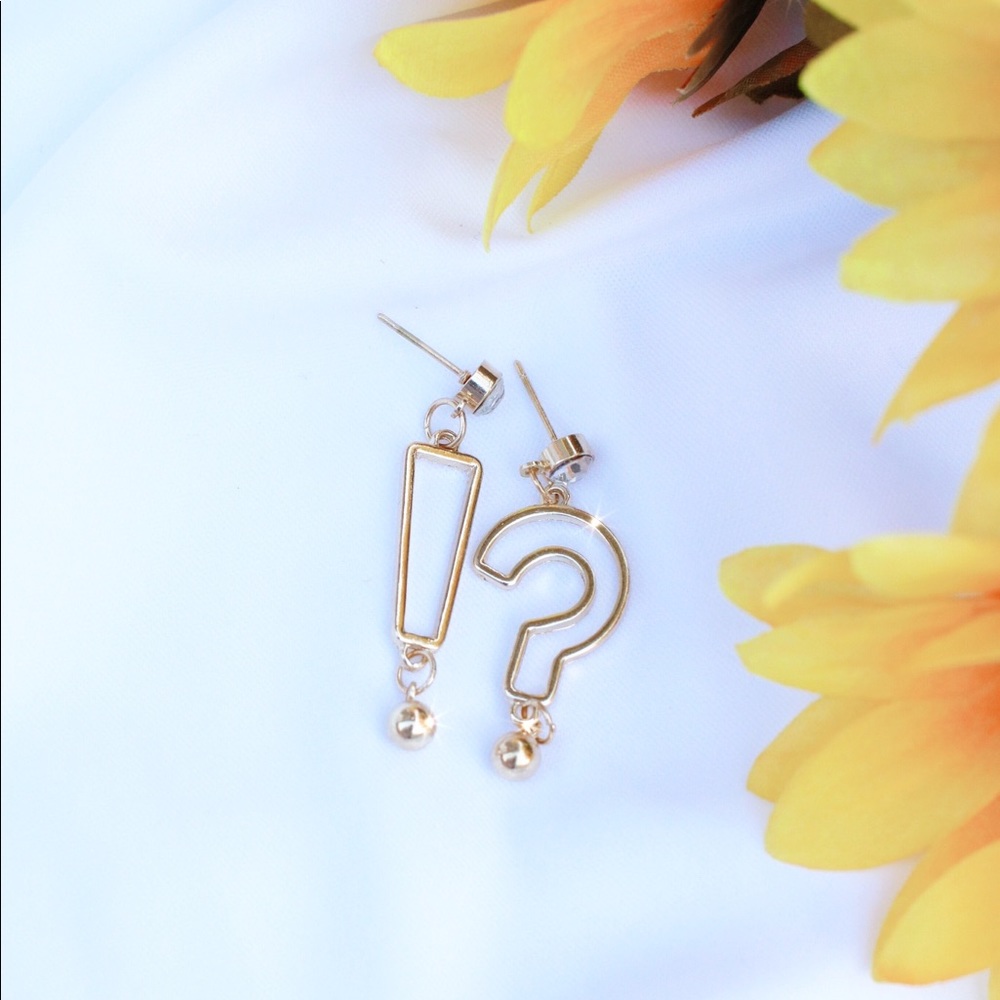 Question mark earrings